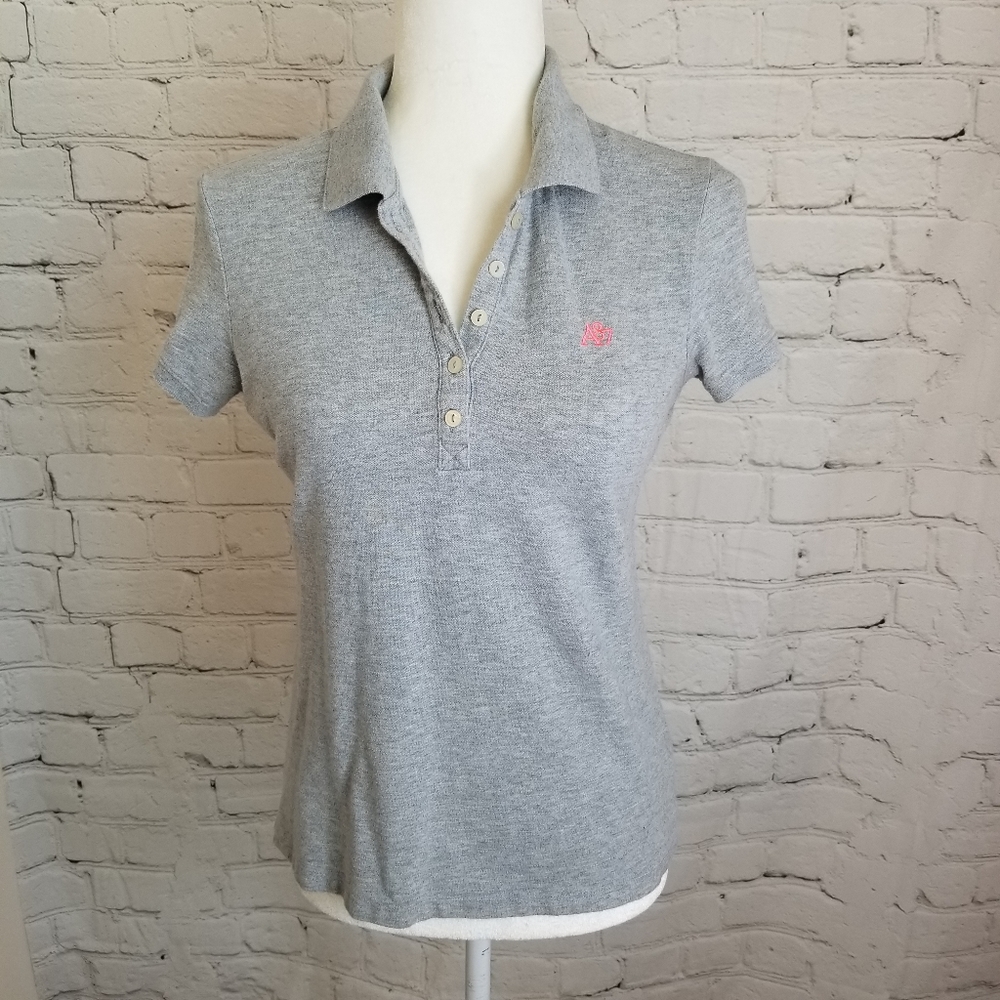 Aeropostale Polo Light Grey Button Up Top